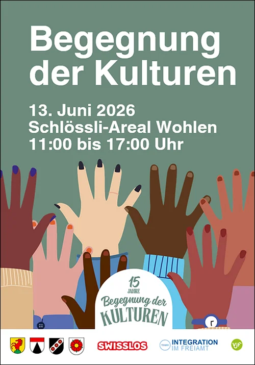 Flüchtlingstage Aargau, 20. und 21. Juni 2026 in Wohlen: Begegnung der Kulturen am 13. Juni, 11 bis 17 Uhr, Schlössli-Areal Wohlen – fluechtlingstage-aargau.ch